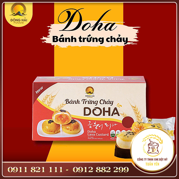Hộp bánh trứng chảy chữ nhật đỏ